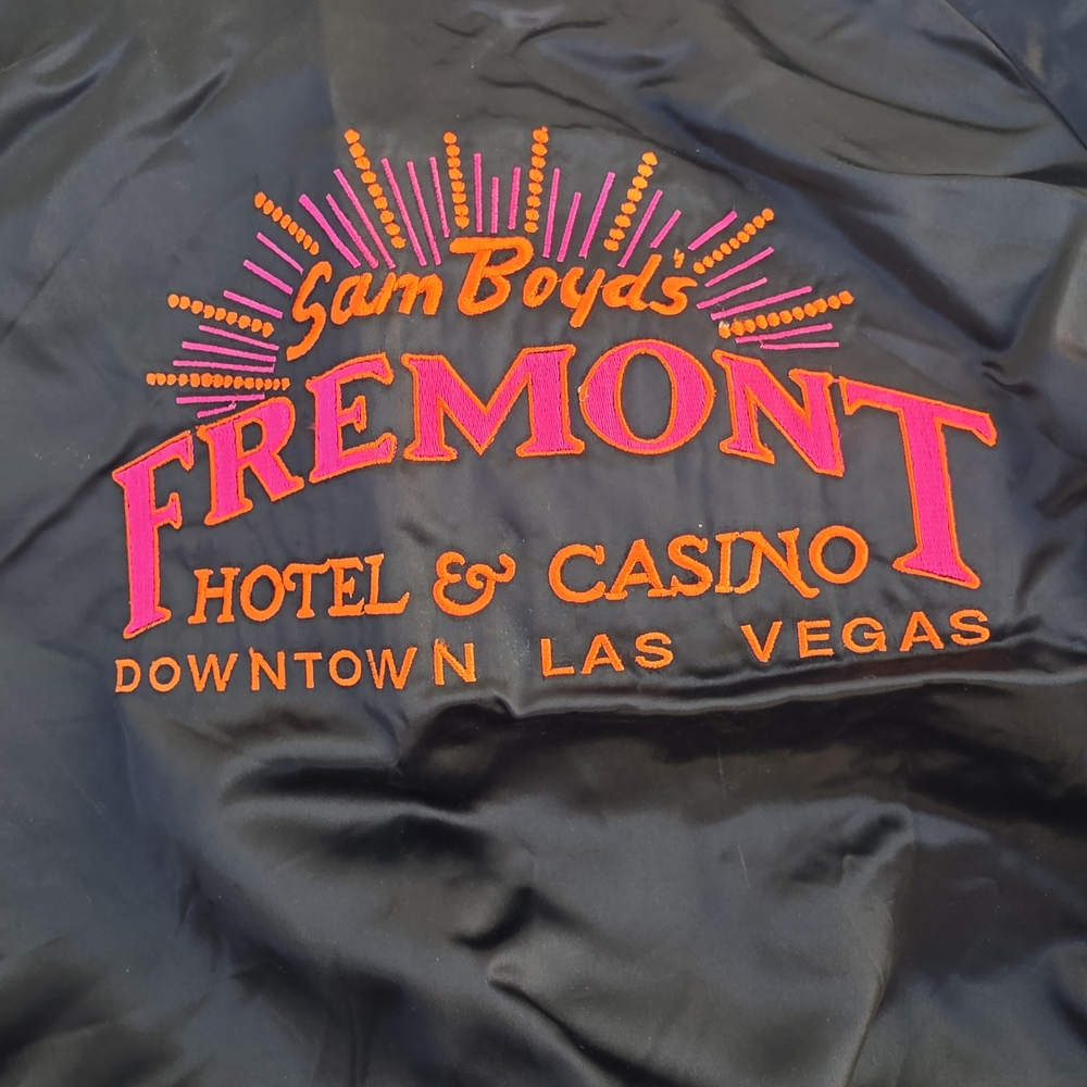 LAS VEGAS fremont DOWNTOWN Black Jacket with Pink and Orange Embroidery